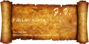 Fábián Viola névjegykártya